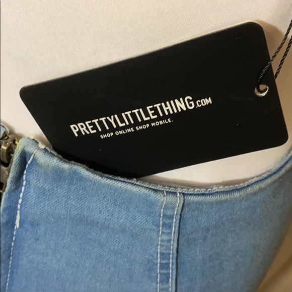 2pc Denim bandeau top and matching skirt - Picture 7 of 8